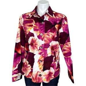 Additions By Chico's Women's Outbloomed Bossy Jacket Keswick Pink Size 1 (Small)